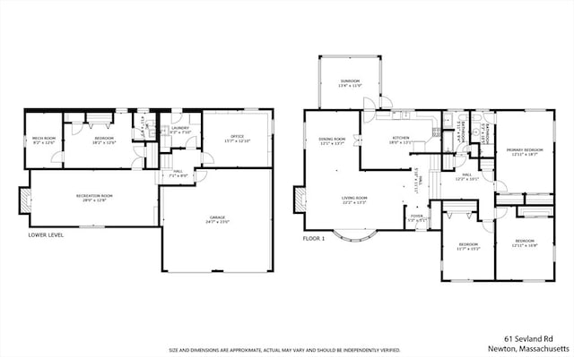 61 Sevland Rd, Newton, MA 02459 - view of home floor plan