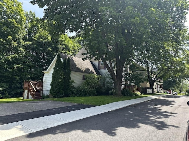 110 School St, Warren, MA 01083 - view of side of home with stairs and a deck