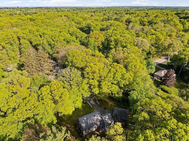 154 Mann Lot Rd, Scituate, MA 02066 - aerial overview of property's location featuring a heavily wooded area