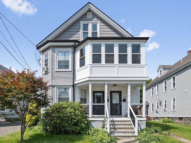 210-212 Brown St, Waltham, MA 02453 - view of front of property with a porch