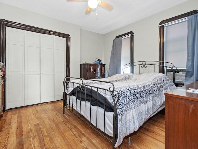 210-212 Brown St, Waltham, MA 02453 - bedroom with wood finished floors and a ceiling fan