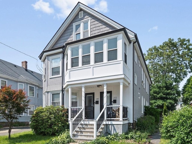 210-212 Brown St, Waltham, MA 02453 - view of front facade with covered porch