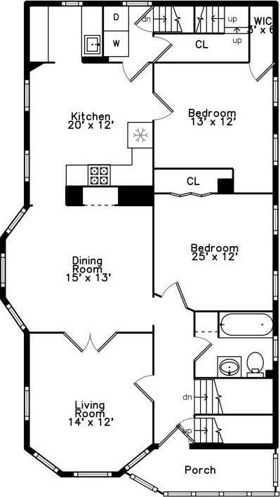 210-212 Brown St, Waltham, MA 02453 - view of floor plan / room layout