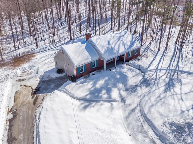 view of snowy aerial view