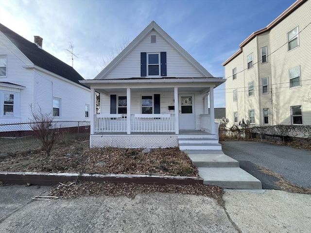 view of front of home featuring covered porch