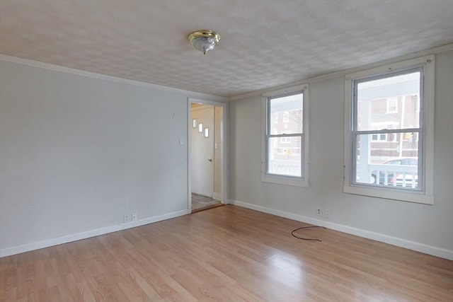 empty room with light wood-type flooring