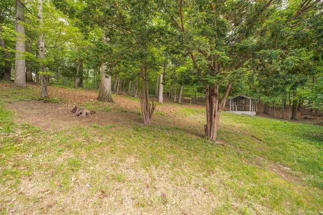 view of grassy yard with a gazebo