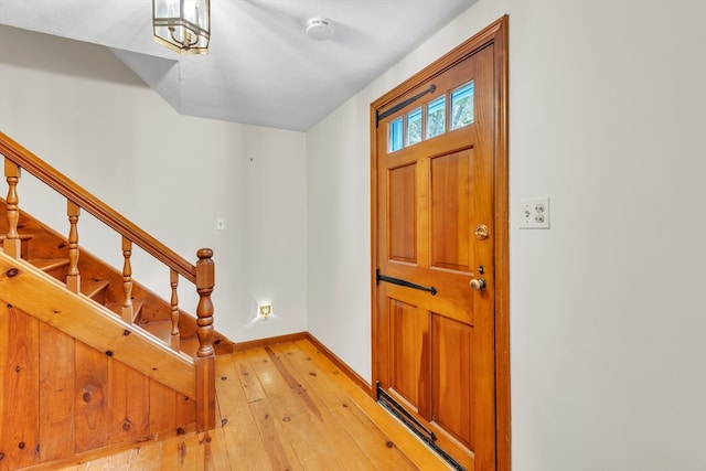 entrance foyer featuring light hardwood / wood-style floors