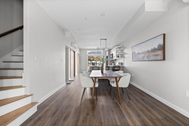 33 Copeland Unit F, Boston, MA 02119 - dining space with stairs, a chandelier, and wood finished floors