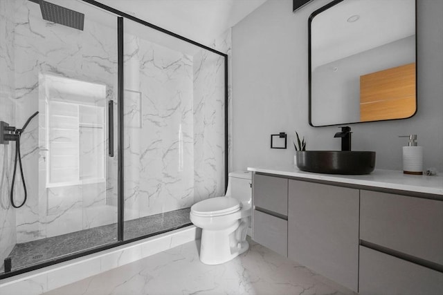 33 Copeland Unit F, Boston, MA 02119 - full bathroom featuring marble tiled flooring, vanity, and a marble finish shower
