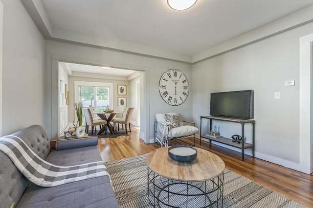 living room featuring hardwood / wood-style floors