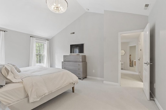 3 Misty Ln, Westford, MA 01886 - bedroom featuring light colored carpet, baseboards, and high vaulted ceiling