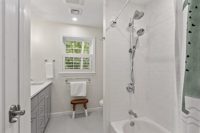 3 Misty Ln, Westford, MA 01886 - bathroom with shower / bath combination with curtain, vanity, toilet, baseboards, and recessed lighting
