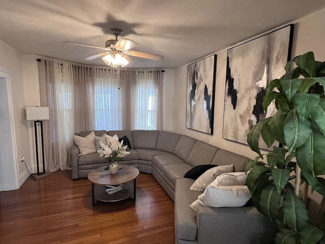81 Rockdale St, Boston, MA 02126 - living area with ceiling fan and wood finished floors