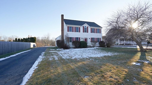 colonial house with a front yard