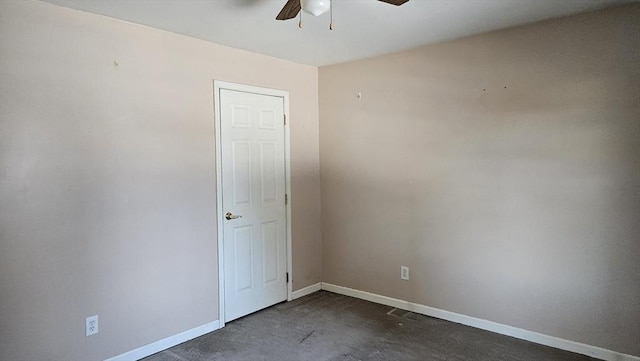 spare room featuring ceiling fan