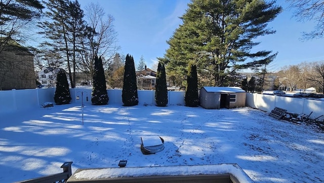 view of snowy yard