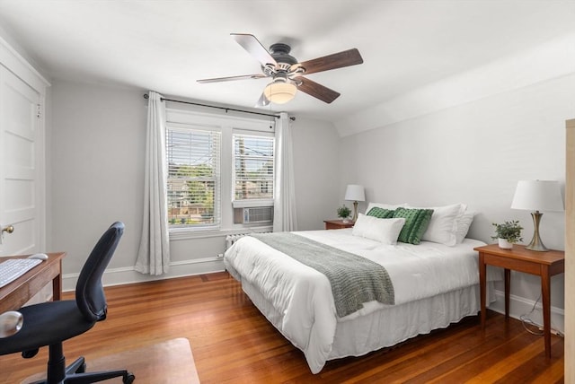 91 Freeman St, Newton, MA 02466 - bedroom featuring wood finished floors, a desk, ceiling fan, and cooling unit