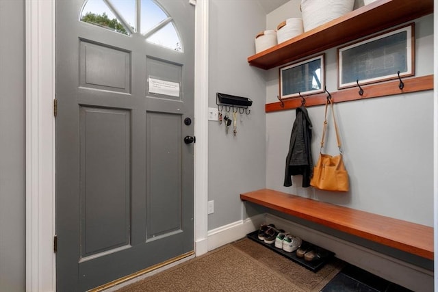 mudroom with baseboards