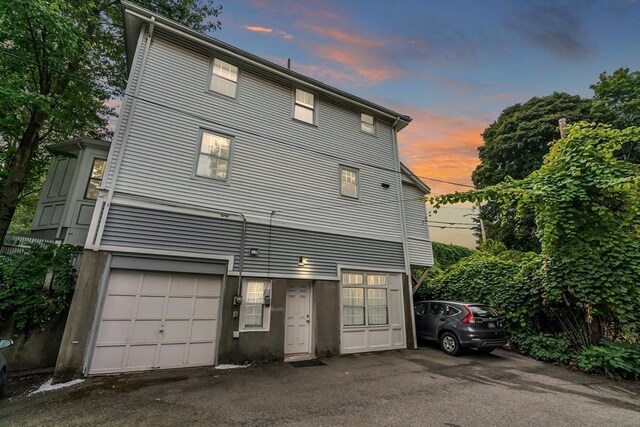 exterior space with an attached garage