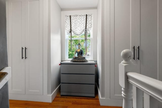 interior space with wood finished floors