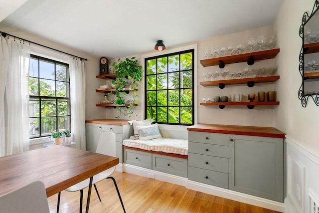 mudroom with light wood-style floors