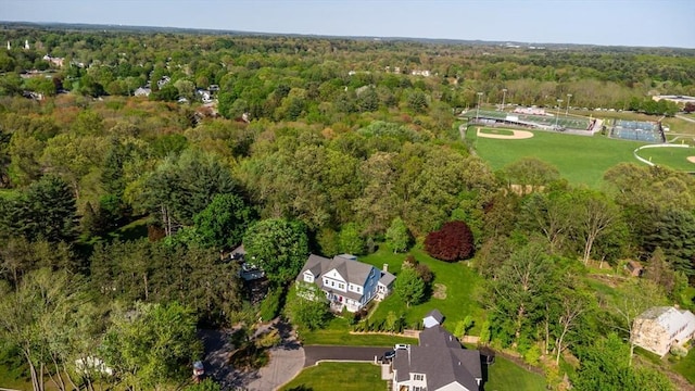 84 Bruce Rd, Concord, MA 01742 - aerial view of property's location with a heavily wooded area