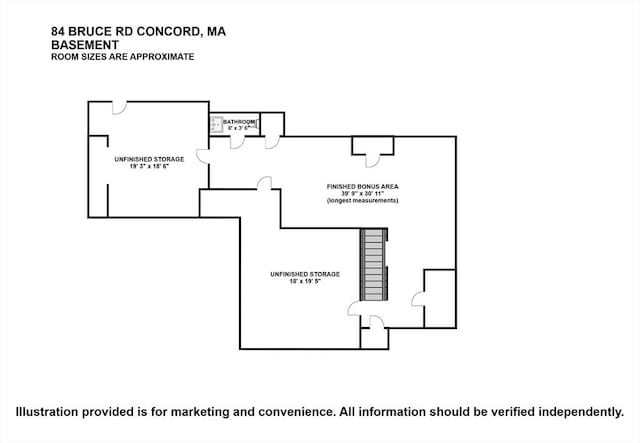 84 Bruce Rd, Concord, MA 01742 - floor plan / room layout