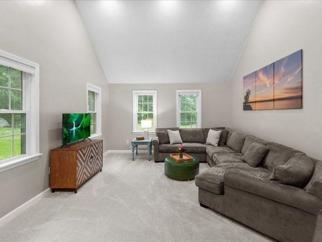 41 Nancy Dr, Ashland, MA 01721 - living area featuring lofted ceiling and carpet floors