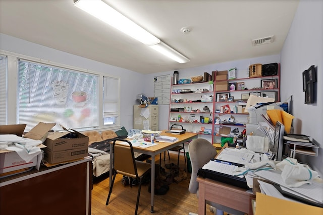 office featuring hardwood / wood-style flooring