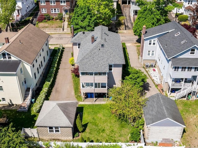 aerial view of residential area