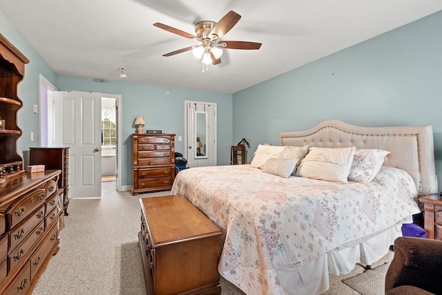 1 Cottonwood Cir, Kingston, NH 03848 - bedroom with light colored carpet and a ceiling fan