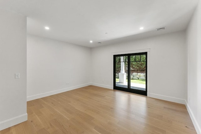 134 Court St Unit 2, Plymouth, MA 02360 - empty room with light wood-type flooring, baseboards, visible vents, and recessed lighting
