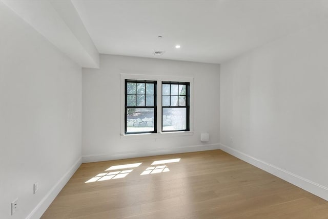 134 Court St Unit 2, Plymouth, MA 02360 - unfurnished room with visible vents, baseboards, recessed lighting, and light wood-style floors