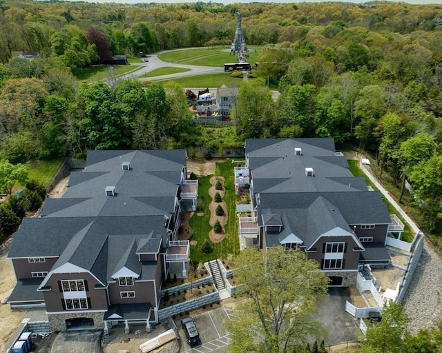 134 Court St Unit 2, Plymouth, MA 02360 - bird's eye view with a wooded view