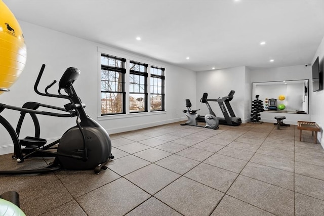 134 Court St Unit 2, Plymouth, MA 02360 - exercise room with recessed lighting and baseboards