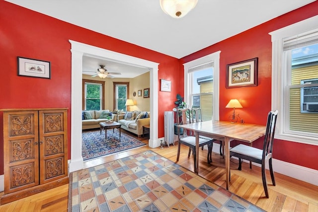 36-38 Rice St Unit 3, Cambridge, MA 02140 - dining area with wood finished floors and ceiling fan