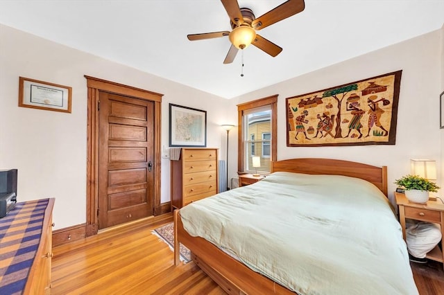 36-38 Rice St Unit 3, Cambridge, MA 02140 - bedroom with wood finished floors and ceiling fan