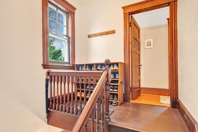 36-38 Rice St Unit 3, Cambridge, MA 02140 - staircase with wood finished floors