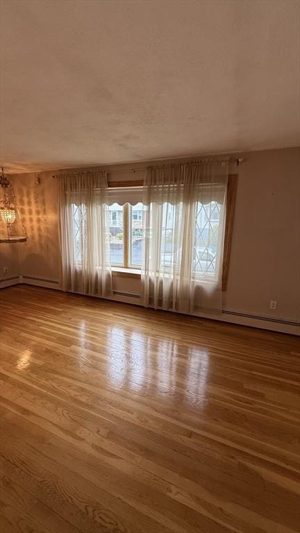 spare room with wood finished floors