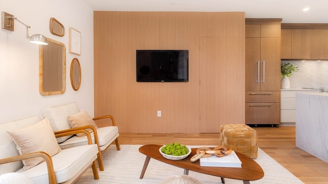 living room featuring light hardwood / wood-style flooring