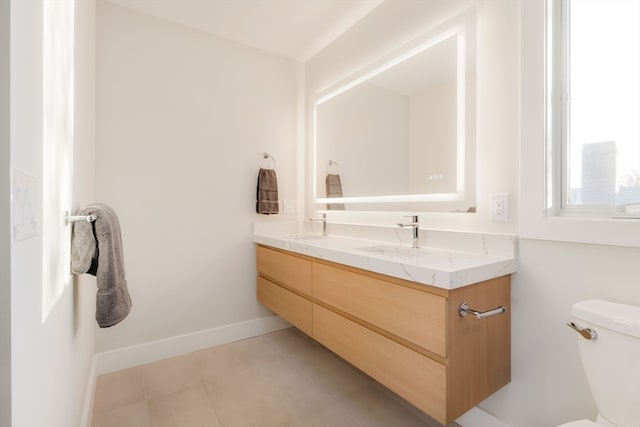 bathroom with toilet and vanity