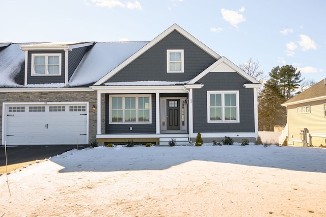 view of front of house with a garage