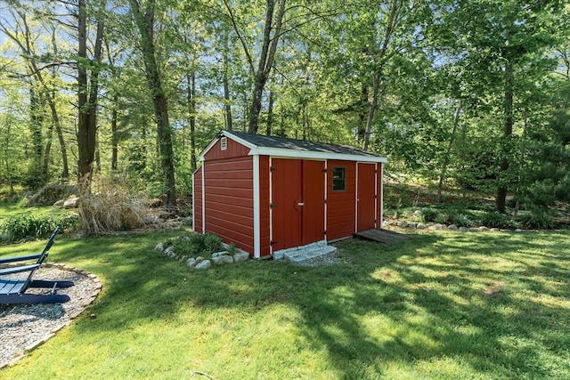 view of shed