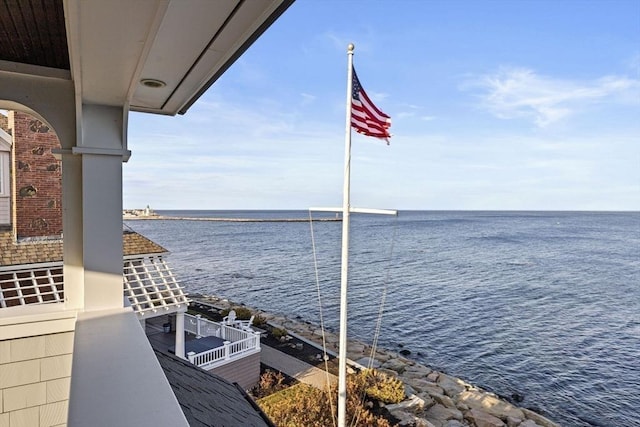 21 Circuit Ave, Scituate, MA 02066 - dock featuring a water view and a balcony