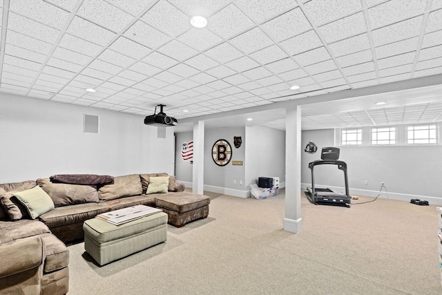 21 Circuit Ave, Scituate, MA 02066 - living area with carpet floors, recessed lighting, and baseboards