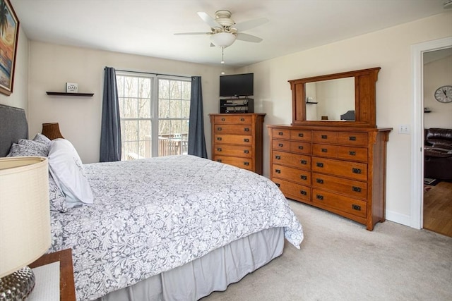 284 Hortonville Rd, Swansea, MA 02777 - bedroom with light carpet and ceiling fan