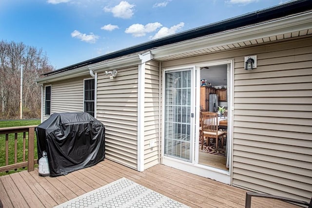 284 Hortonville Rd, Swansea, MA 02777 - wooden deck with area for grilling