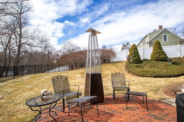 view of patio with a fenced backyard