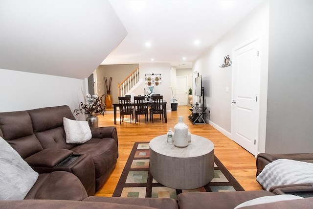 living room featuring hardwood / wood-style flooring